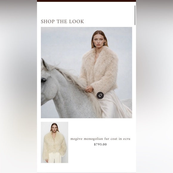 KOIR 100% pure Monogolian lamb Fur Coat ivory helsa revolve - Picture 9 of 15